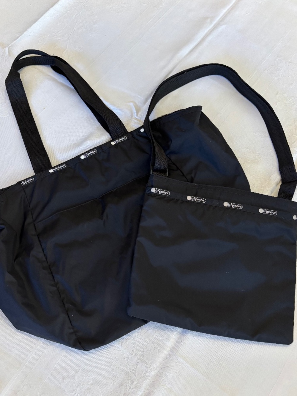 LeSportsac Set: Easy Carry Shoulder Tote + Crossbody Bag - 2 Matching Bags